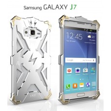 Samsung Galaxy J7 - Armor THOR Aluminium Metal Protective Phone Cover Case - Silver